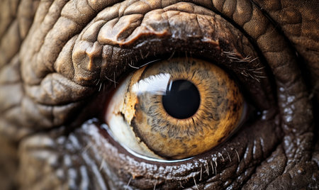 A close up of an elephant's eyeの素材