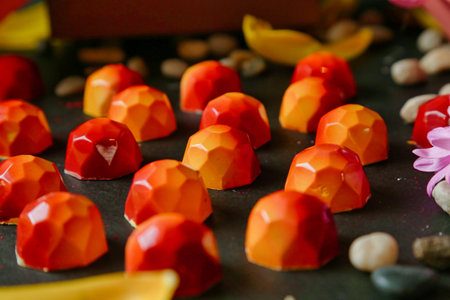 A vibrant, close-up view of a variety of candy candies displayed on a table.