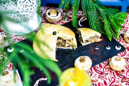 A detailed capture of a beautifully presented plate filled with appetizing food on a table.