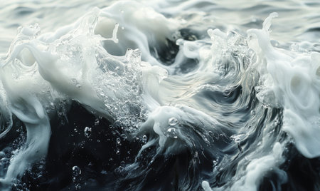 Ocean waves surge and crash against one another, creating a dynamic display of foam and turbulence at sunset. The interplay of light and water is stunning.の素材