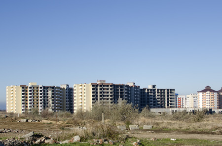 New high-rise residential buildings in the backgroundの写真素材