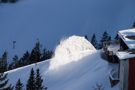 Removal of snow from a pathway.の写真素材