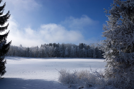 Muehl mountain at Saint Wolfgang located in Bavaria, near by Munich.の写真素材