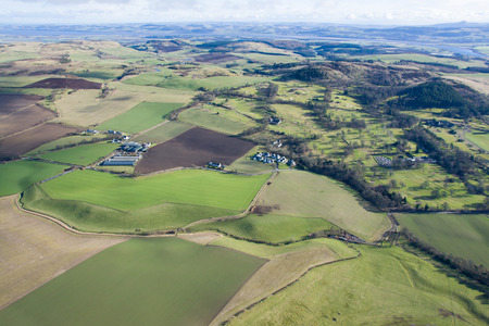 Aerial photo, taken During a flight over the lowlands of scottland in February.の写真素材