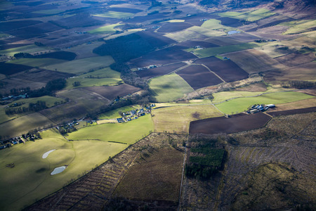 Aerial photo, taken During a flight over the lowlands of scottland in February.の写真素材