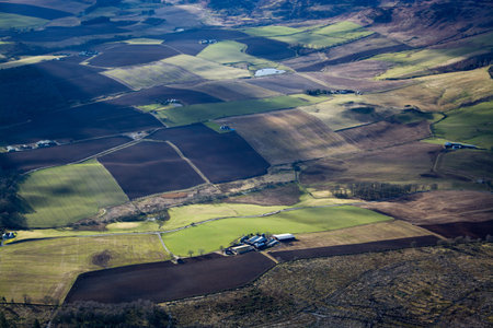 Aerial photo, taken During a flight over the lowlands of scottland in February.