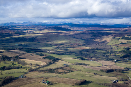 Aerial photo, taken During a flight over the lowlands of scottland in February.の写真素材