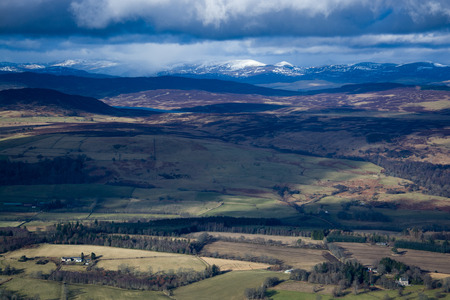 Aerial photo, taken during a flight over the lowlands of scottland in February.の写真素材