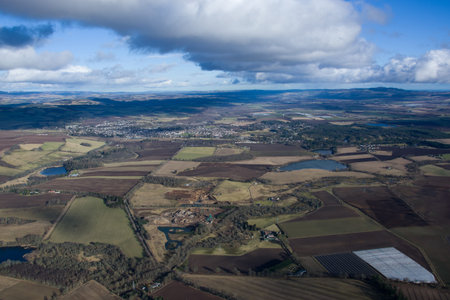 Aerial photo, taken during a flight over the lowlands of scottland in February.
