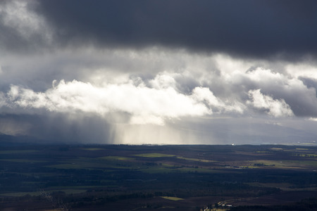 Aerial photo, taken during a flight over the lowlands of scottland in February.の写真素材