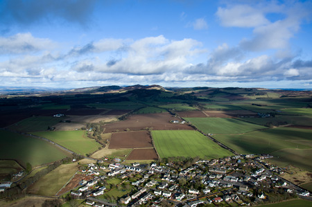 Aerial photo, taken During a flight over the lowlands of scottland in February.の写真素材