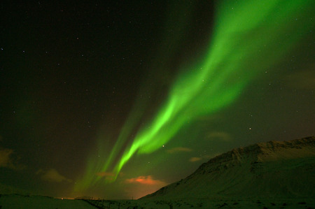 Polar lights, photo taken in December at Iceland.の写真素材