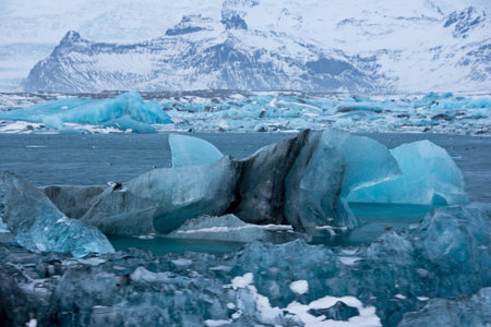 Joekulsarlon, lake at Iceland in December.