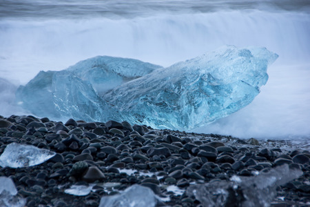 Joekulsarlon, lake at Iceland in December.の写真素材