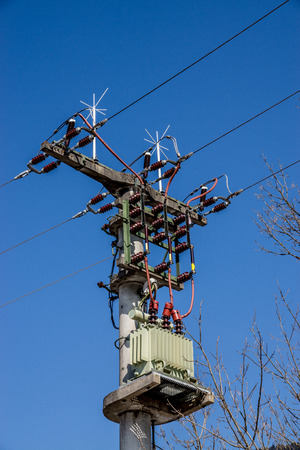 Power supply with line transformer, photo taken in Bavaria.の写真素材