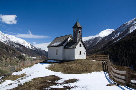 Chapel at the altitude of approx. 1400m at the end of the Valley Virgen East Tyrol Austria.の写真素材