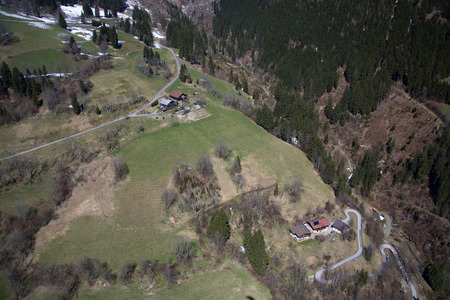 Fields and meadows Photo taken at April in the Pinzgau Valley Austria.の写真素材