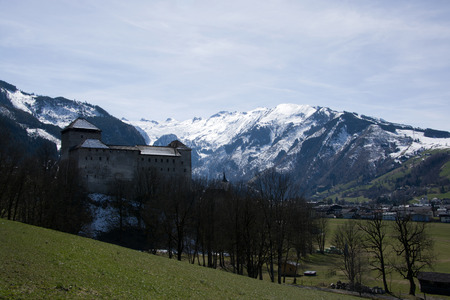 Kaprun Castle a medieval fortress located in front of the mountain Kitzsteinhorn Austria.のeditorial素材