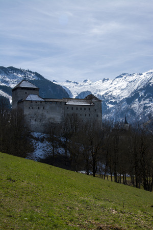 Kaprun Castle a medieval fortress located in front of the mountain Kitzsteinhorn Austria.のeditorial素材