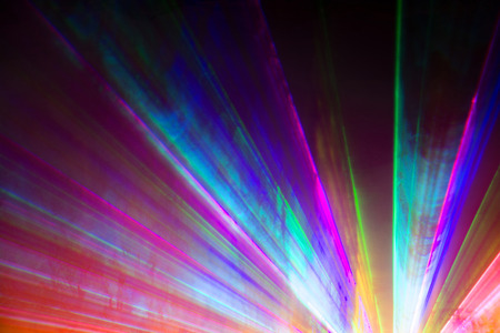 Photo taken during a lasershow with different colours..の写真素材