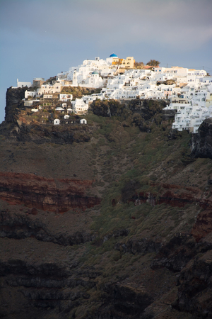 Fira is a village in the Cyclades. It is located on the main island Thira, or Thera, at Santorini, Greeceの写真素材