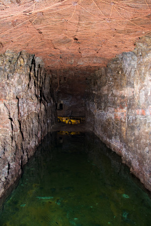 Picture taken underground at a Mine in Poehla, Erz Mountains, Germany.の写真素材