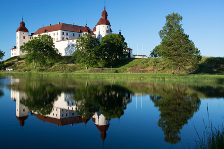 Laeckoe Castle is a medieval castle in Sweden and is located on the shores of Vaenern, the largest lake in Sweden.のeditorial素材