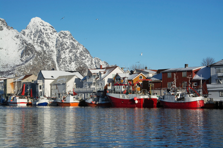 Video of Henningsvaer at the Lofoten, Norway, in winter.の写真素材