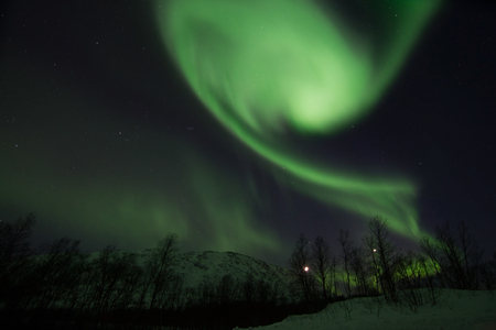 Aurora Borealis, photo taken near Lyfjord, Norway, in February.の写真素材