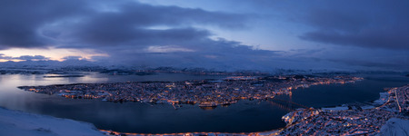 Blue Hour, photo taken over Tromso, Norway, in February.の写真素材