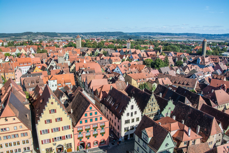 Rothenburg ob der Tauber is a town in the district of Ansbach of Mittelfranken (Middle Franconia), the Franconia region of Bavaria, Germany.の写真素材