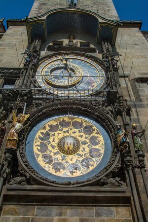 The Prague Astronomical Clock, or Prague Orloj, is a medieval astronomical clock located in Prague and was first installed in 1410.の写真素材