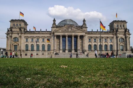 The Reichstag is a historic edifice in Berlin, Germany, constructed to house the Imperial Diet of the German Empire.の写真素材