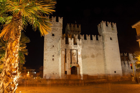 The Scaligero Castle, building started in 1259, is a rare example of medieval port fortification, which was used by the Scaliger fleet.のeditorial素材