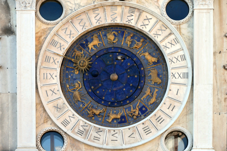 Clock Tower to the St. Mark's Square of Venice, Italy - Terre dell? ?? Orologio.のeditorial素材