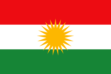 Flag of the Independents region Kurdistan in the north of the Iraq.の写真素材