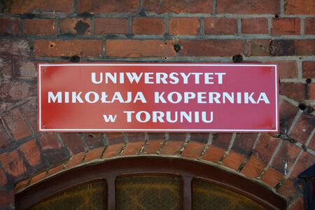 Information board of the Nicolaus Copernicus University in Torun - Poland.の写真素材