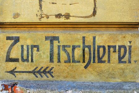 Building in Torun with old lettering in german language - Poland.の写真素材