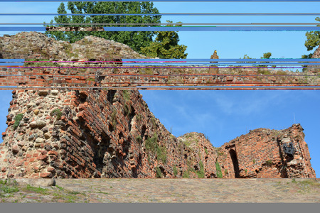Ruins of Torun Castle built in 1260 by the Teutonic Knights - Poland.のeditorial素材