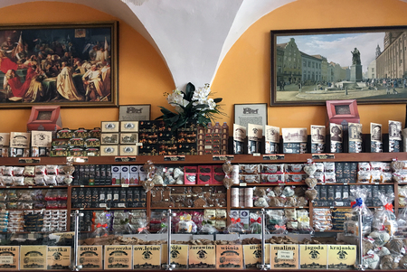 Shop with the traditional Toruner Gingerbread Pierniki in Torun - Poland.のeditorial素材