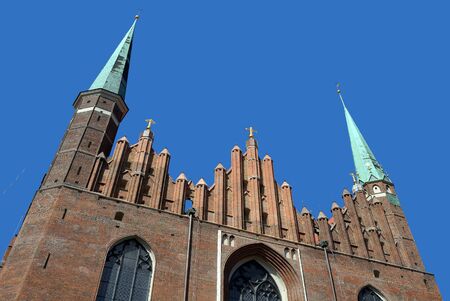 Saint Marys church in the historical Old town of Gdansk - Poland.の写真素材