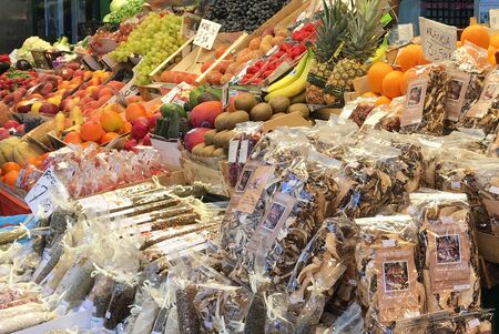 Fruit market of the Bolzano in South Tyrol - Italy.の写真素材
