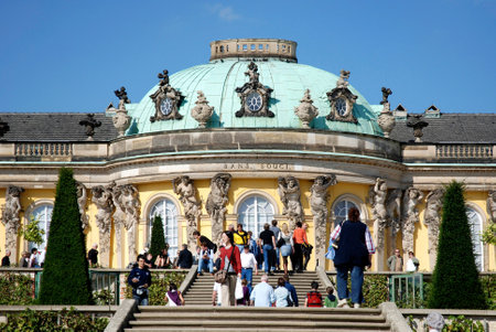 Rococo castle Sanssouci in the Brandenburg capital Potsdam - Germany.のeditorial素材