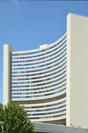Vienna International Center VIC is the campus building complex hosting the United Nations Office at Vienna - Austria.のeditorial素材