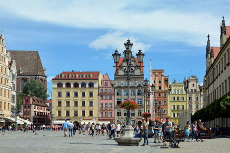 Market Square in the historical Old Town of Wroclaw - Poland.