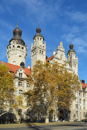 New town hall in the Saxon city Leipzig - Germany.の写真素材