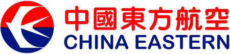 Logo of the Chinese airline company China Eastern Airlines with seat in Shanghai - China.のeditorial素材