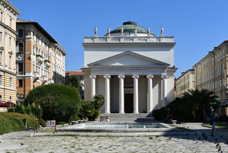 Church of Sant Antonio Taumaturgo on the Grand Canal in the central city of Trieste - Italy.