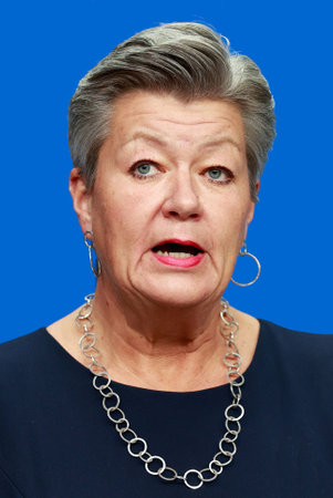Ylva Johansson - *02/13/1964: Swedish politician, European Commissioner for Internal Security - Sweden.のeditorial素材