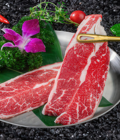 raw fresh beef sirloin for yakiniku japanese foodの写真素材